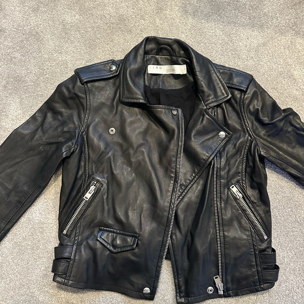 IRO “Asheville” Classic Black Leather Biker Jacket